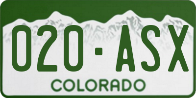 CO license plate 020ASX