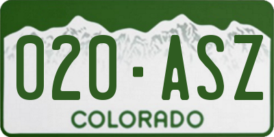 CO license plate 020ASZ