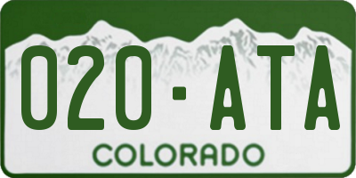 CO license plate 020ATA