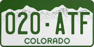 CO license plate 020ATF