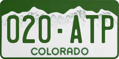 CO license plate 020ATP