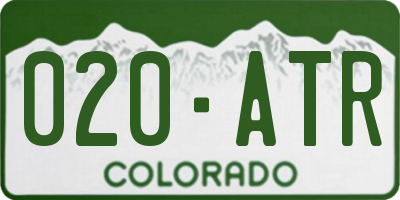 CO license plate 020ATR