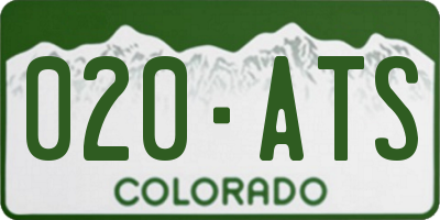 CO license plate 020ATS