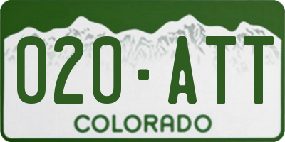 CO license plate 020ATT