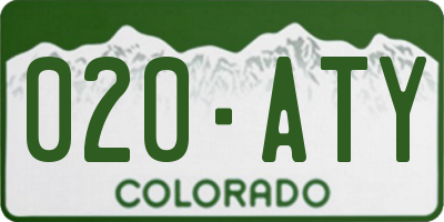 CO license plate 020ATY