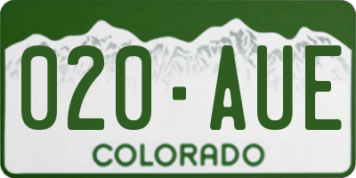 CO license plate 020AUE