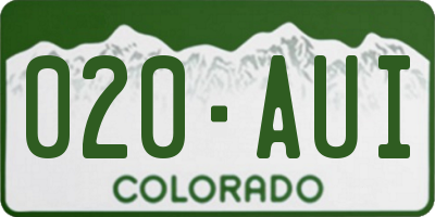 CO license plate 020AUI