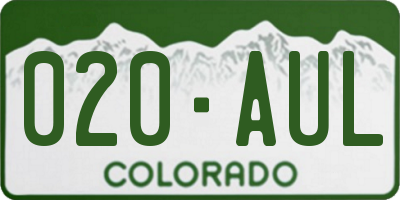 CO license plate 020AUL