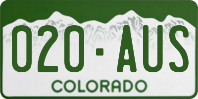 CO license plate 020AUS