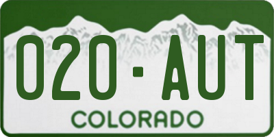 CO license plate 020AUT
