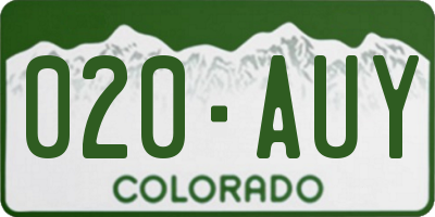 CO license plate 020AUY
