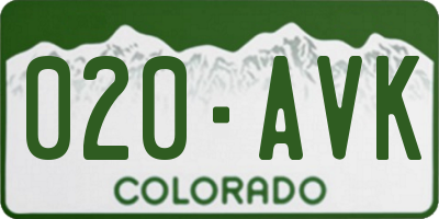 CO license plate 020AVK