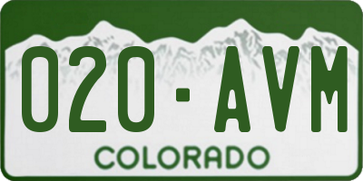 CO license plate 020AVM