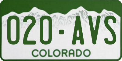 CO license plate 020AVS