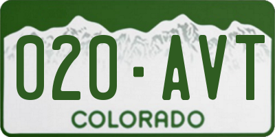 CO license plate 020AVT