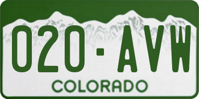 CO license plate 020AVW