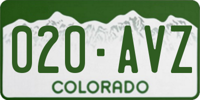 CO license plate 020AVZ