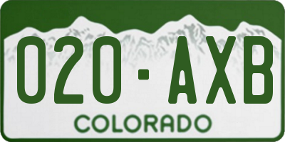 CO license plate 020AXB