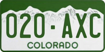 CO license plate 020AXC