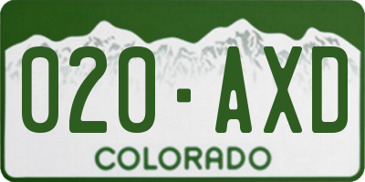 CO license plate 020AXD
