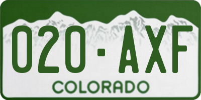 CO license plate 020AXF