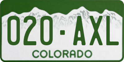 CO license plate 020AXL