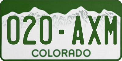 CO license plate 020AXM