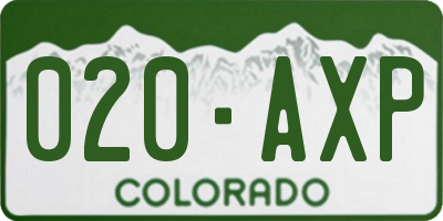 CO license plate 020AXP