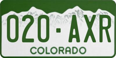 CO license plate 020AXR