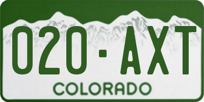 CO license plate 020AXT