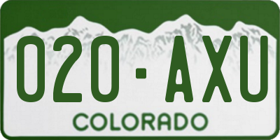 CO license plate 020AXU