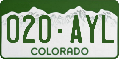 CO license plate 020AYL