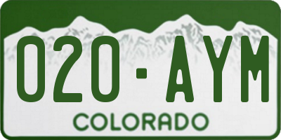 CO license plate 020AYM