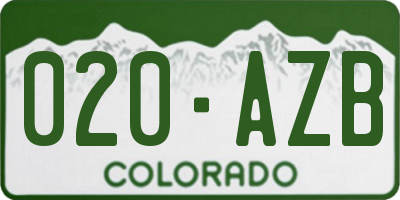 CO license plate 020AZB