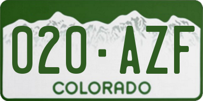 CO license plate 020AZF