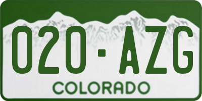CO license plate 020AZG
