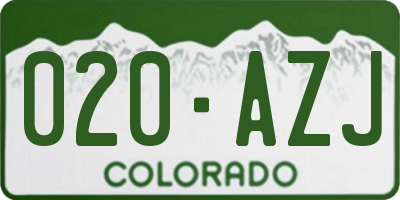 CO license plate 020AZJ