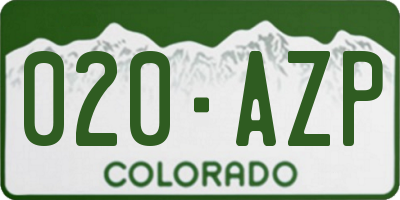 CO license plate 020AZP