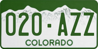CO license plate 020AZZ