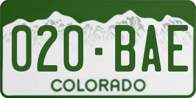 CO license plate 020BAE