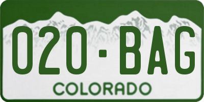 CO license plate 020BAG