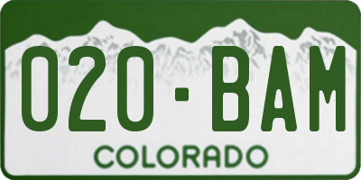 CO license plate 020BAM