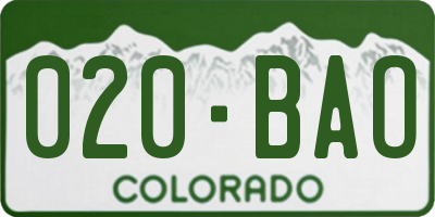 CO license plate 020BAO