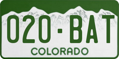 CO license plate 020BAT