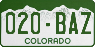 CO license plate 020BAZ