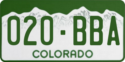CO license plate 020BBA