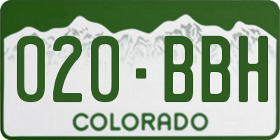 CO license plate 020BBH