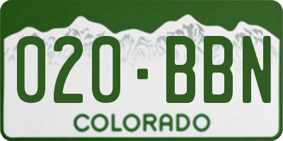 CO license plate 020BBN