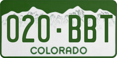 CO license plate 020BBT