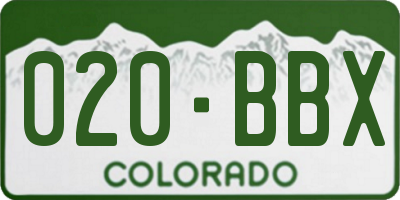 CO license plate 020BBX